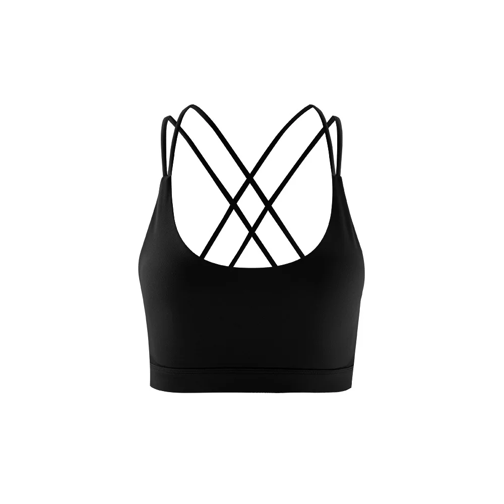 

Hollow back sports bra shock absorption degree gather underwear hollow high elastic double-sided cross vest sexy lingerie