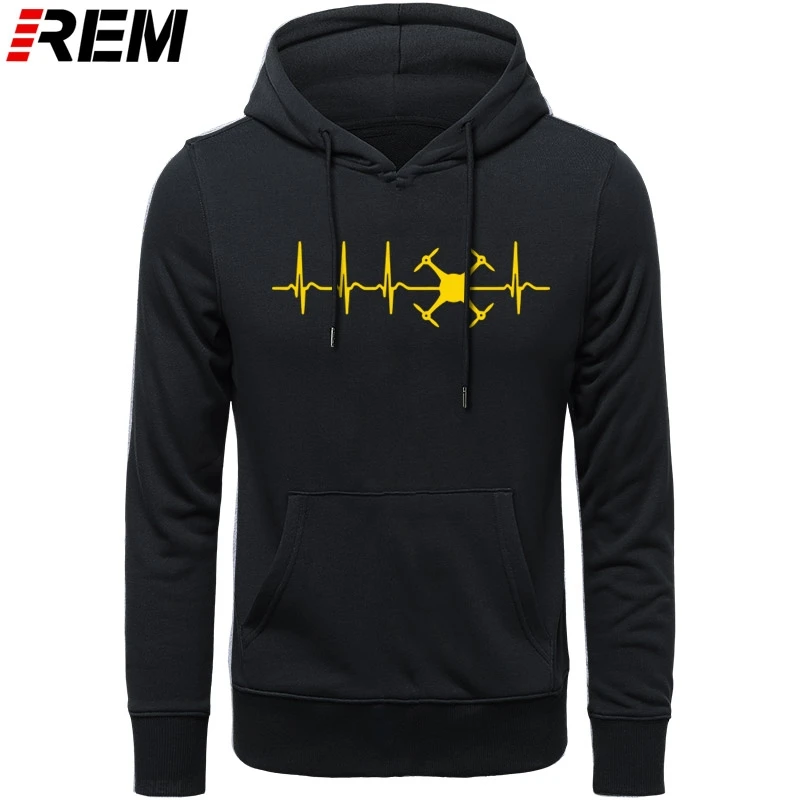 

REM evolution ekg heartbeat drohne drone cotton new style LONG sleeve pilot men tops Hoodies, Sweatshirts