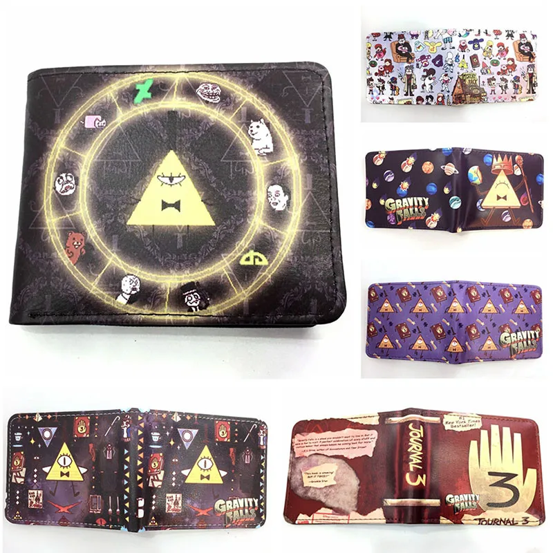 

Cute Cartoon Journal Number Bill Cipher Wallet Fashion Student Mens PU Leather Coin Purse Cosplay Short Wallets Cosplay Gift