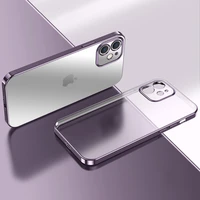 luxury plating square frame clear case for iphone 11 12 pro max 12 mini xs max xr x 8 7 6s 6 plus se 2020 silicone cover case