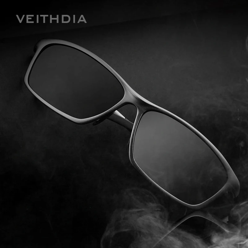 Мужские солнцезащитные очки VEITHDIA квадратные алюминиевые поляризационные