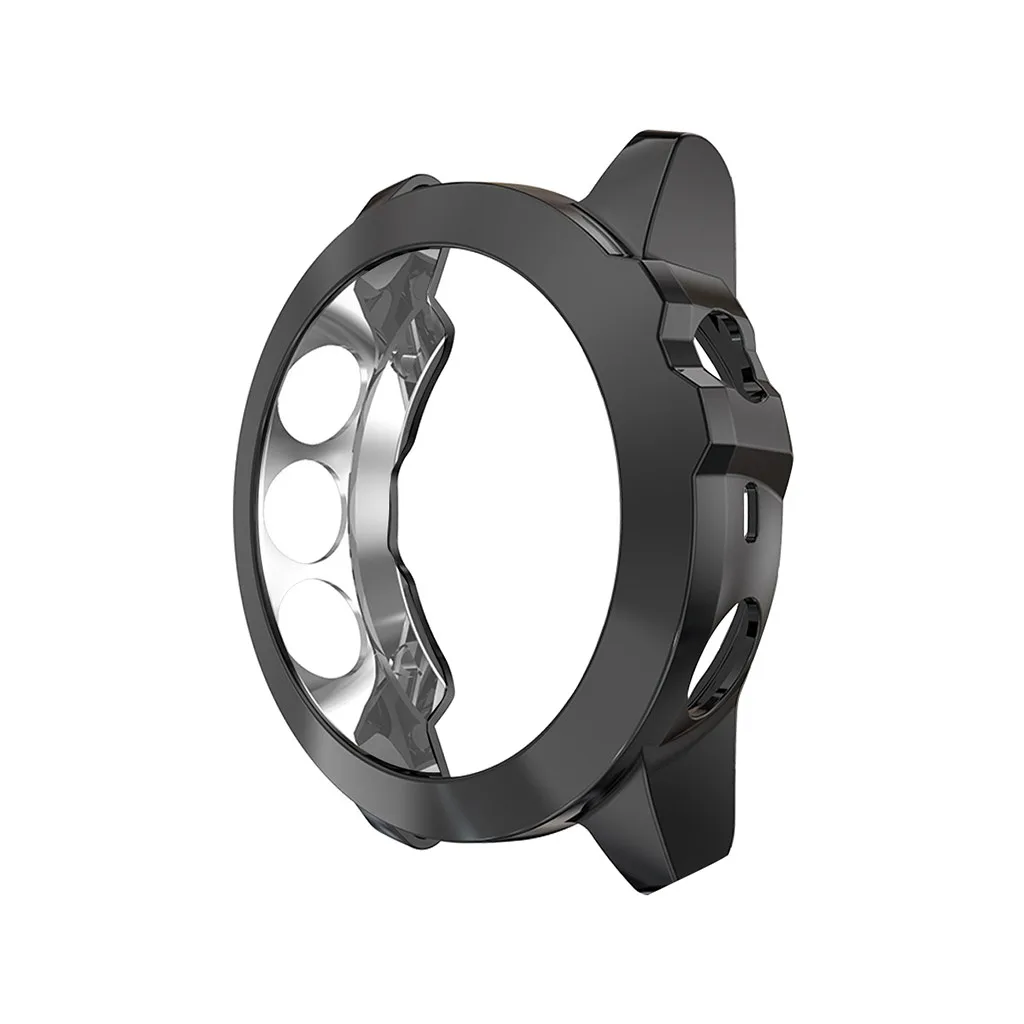 BK Ouhaobin Smart Accessories Case Cover For Garmin Fenix 5X Watch Electroplate Replacement TPU Case Shell Protector 930#2 - Цвет: BK