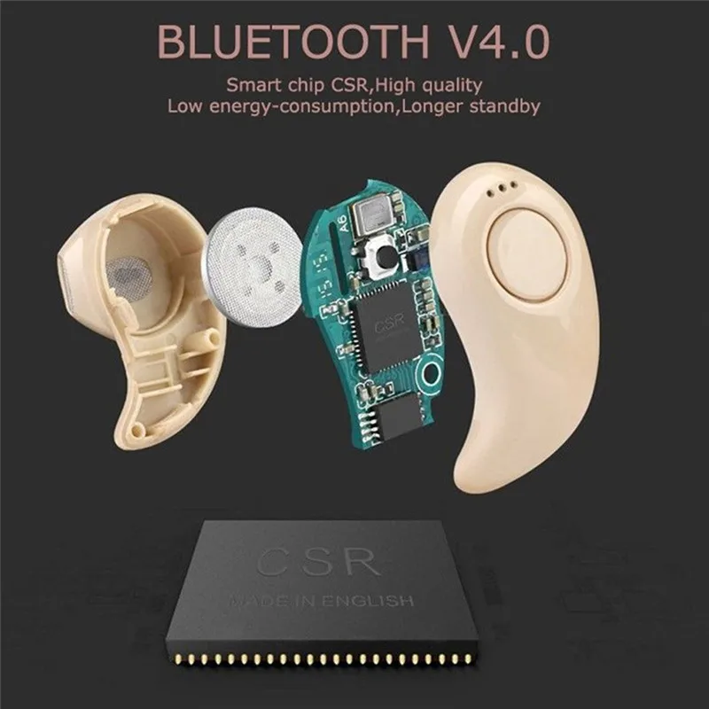 Беспроводные спортивные мини наушники Bluetooth с микрофоном гарнитура громкой