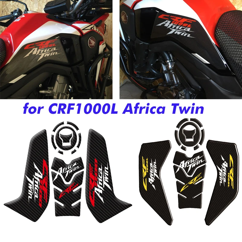 

Motorcycle 3D Carbon Fiber Fuel Tank Pad for CRF1000L sticker Protective Decals Honda Africa Twin CRF1000 L 2016-2019