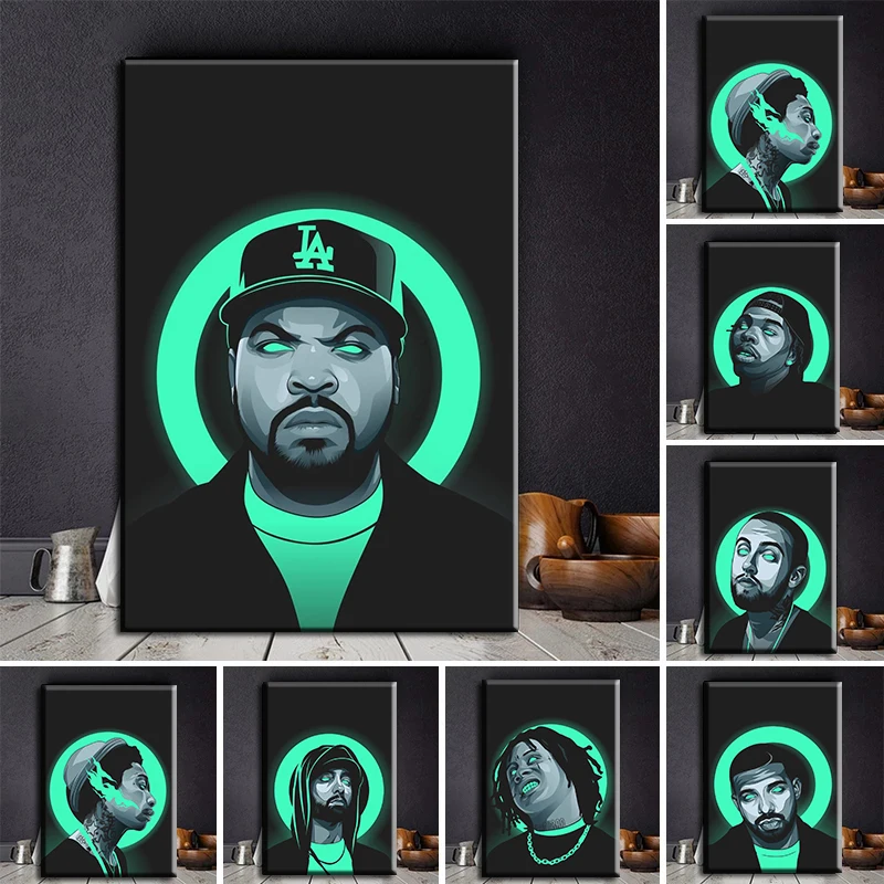 

Famous Hip Hop Rap Music Singer Star Picture Modern Wall Art Posters and Prints Canvas Painting in Livingroom Home Decor