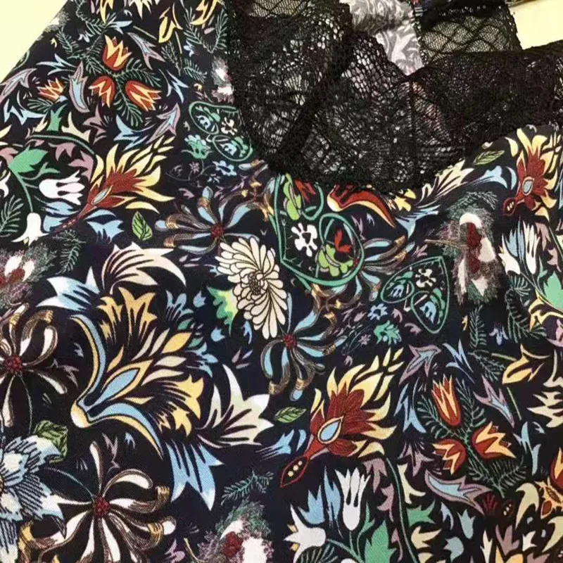 

Women's Sexy Sling Top Floral Printed 100% Viscose Sleeveless Sexy Female Camis