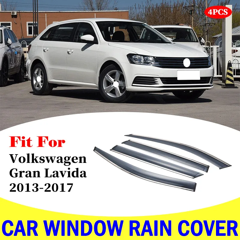 Car Window Deflectors For Volkswagen Gran Lavida 2013-2017 Car Wind Deflector Guard Rain Vent Visor Cover Styling Accessories