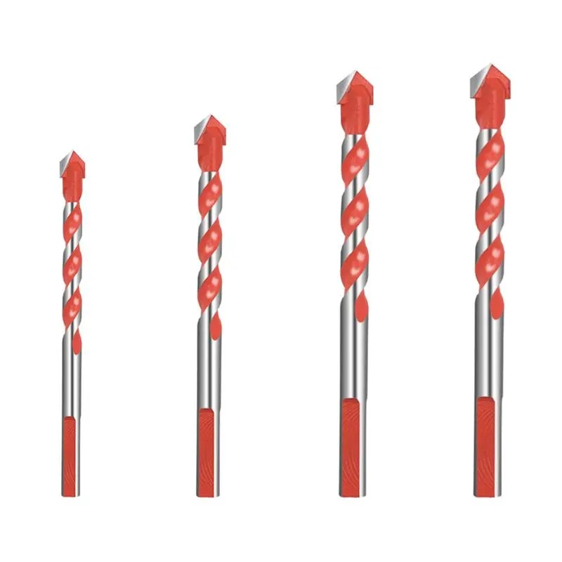 

4pcs/set 6-12mm Electric Tools Diamond Drill Bit Hammer Concrete Ceramic Tile Metal Round Shank DIY Wall Hole Saw Drilling