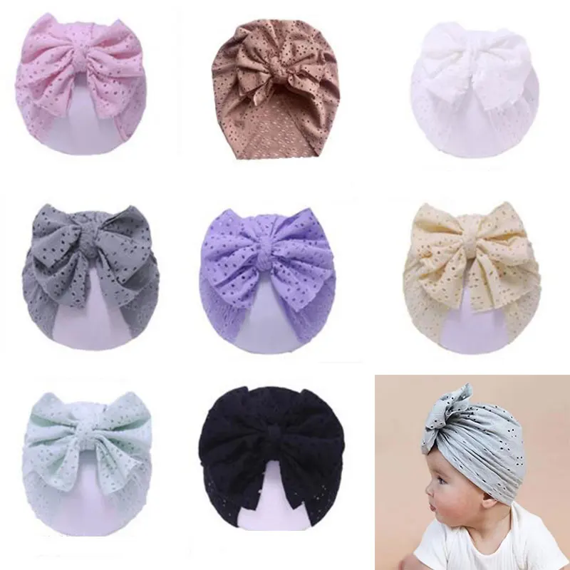 

Spring And Autumn Baby Hats Korean Round Hole Bow Hats Infant Hollow Breathable Indian Hat Newborn Accessories Girls Stuff New