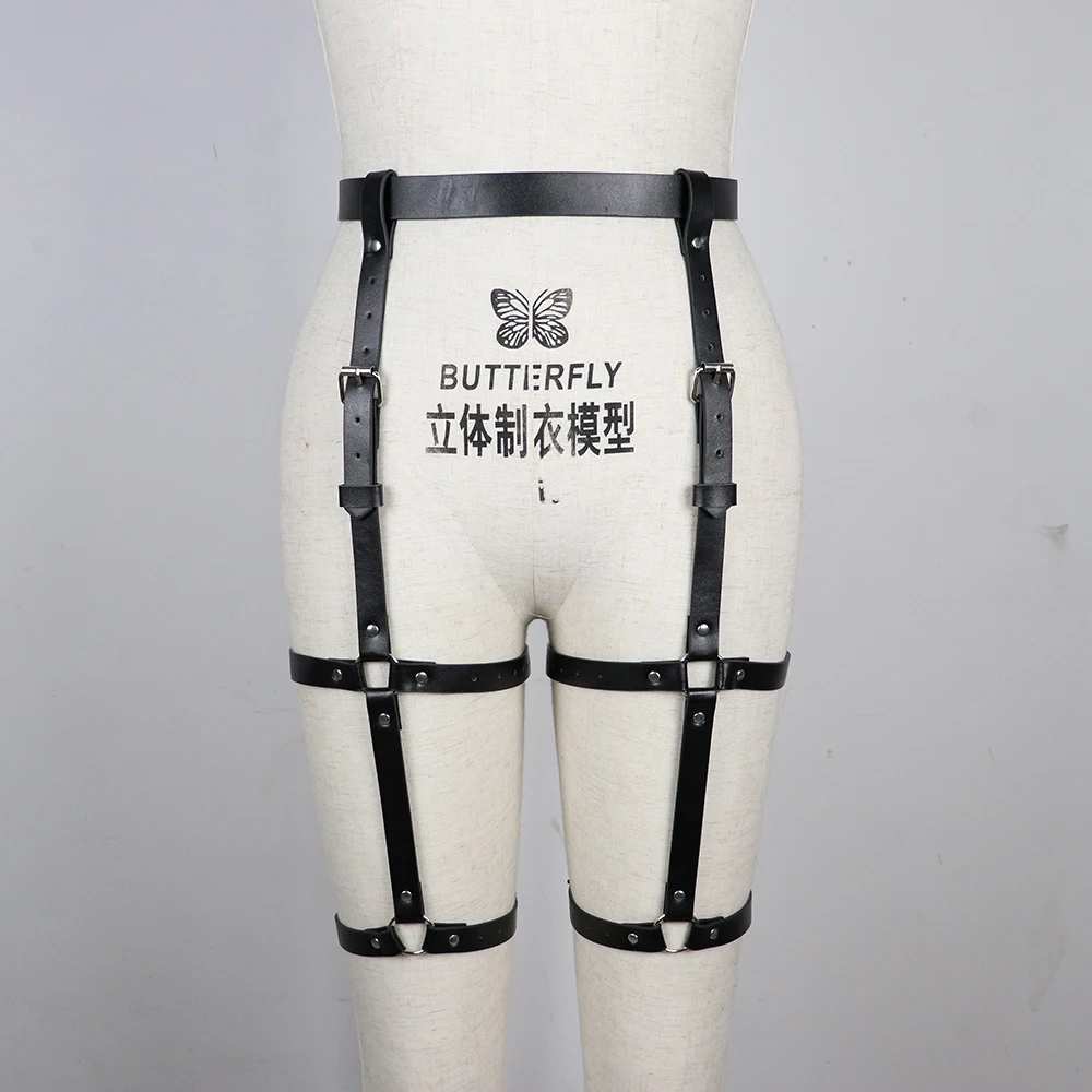 CKMORLS Leather Leg Harness for Woman Garter Belts Stockings High Waist Thigh Straps Cage Goth Suspenders Female Sex | Женская одежда