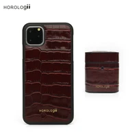 horologii personalized mobile phone case for iphone x xs 11 12 13 pro max burgundy italian leather croco pattern dropship