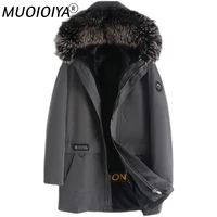 mens fur parkas 2022 winter hooded thick warm mink fur liner jacket big raccoon fur collar coat jaqueta masculina gm447