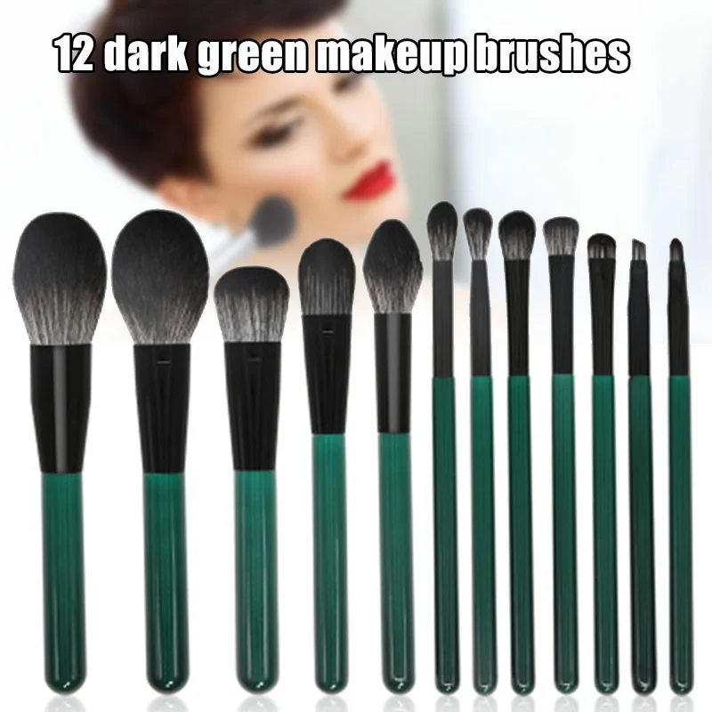 12 шт./компл. Кисть для макияжа Рассыпчатая пудра румяна губ набор кисточек глаз