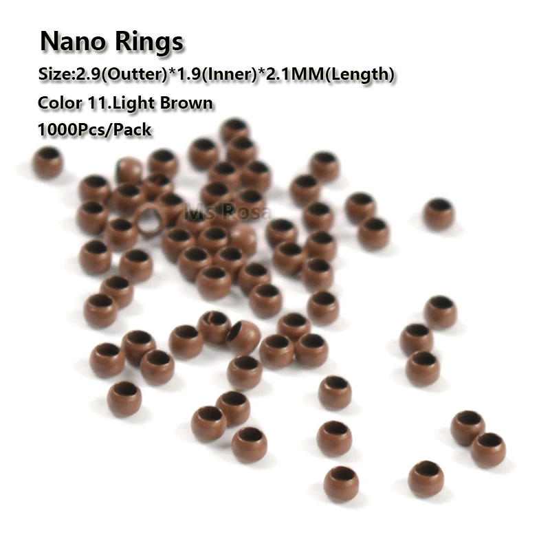 

Nano Rings 2.9*1.9*2.1MM 1000Pcs/Bottle Mikroring Dreads Accessories
