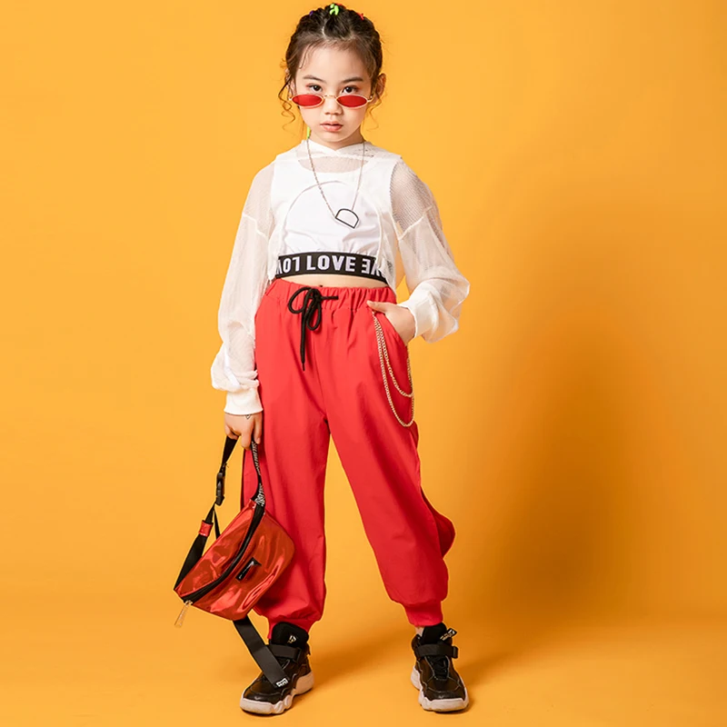 

Children Hip Hop Clothes Kids Girls Jazz Street Dance Costume Sweatshirt Hiphop Pants Ballroom Dancewear Stage Outfit DQS5361