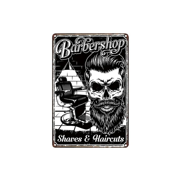 

Металлическая Оловянная вывеска 20*30 см, ретро Парикмахерская, Шева, плакат для стрижки волос, декор для бара, паба, дома, винтажный Ретро плак...
