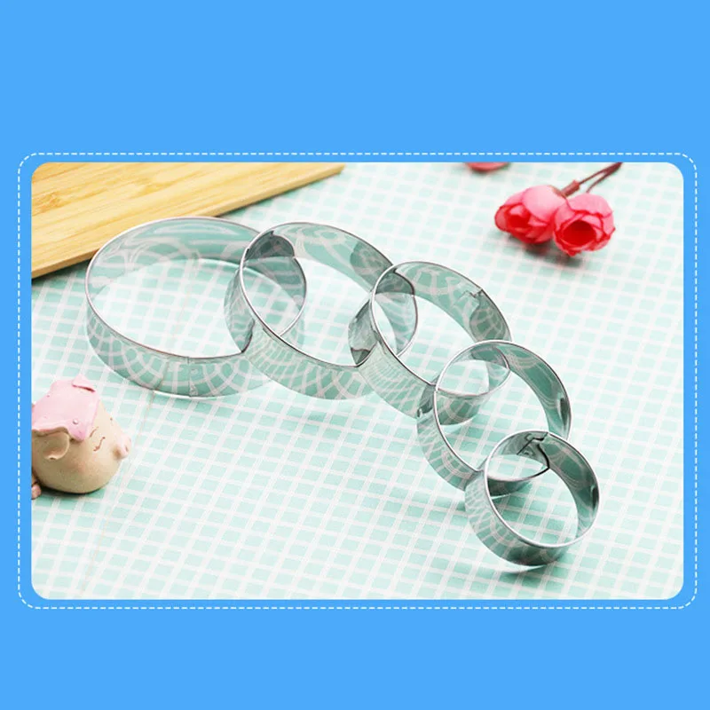 5 шт./компл. форма для торта из нержавеющей стали фруктов печенья круглой формы