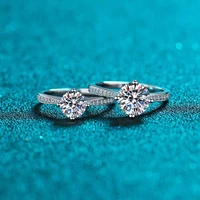 trendy s925 silver moissanite women ring plated platinum 1 3ct d color vvs1 moissanite diamond engagement ring anniversary gift