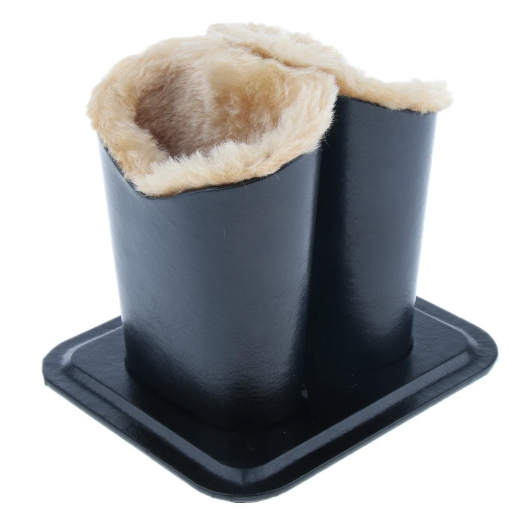 Подставка для очков с плюшевой подкладкой черная двойная головка из