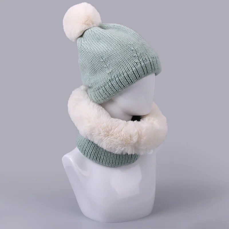 Зимняя шапка и шарф набор для женщин мужчин вязаная Biggy фетровая с подкладкой