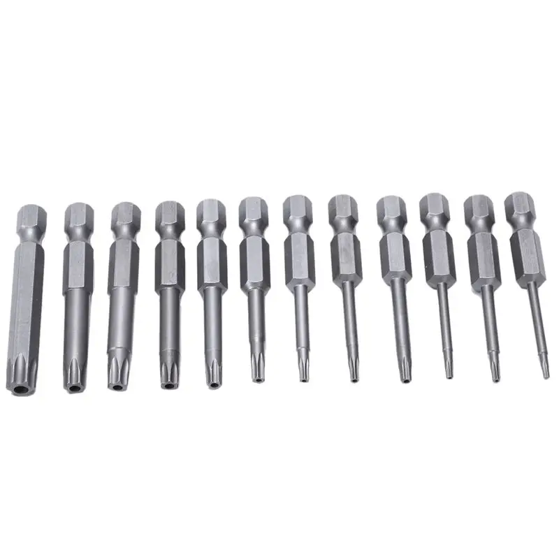 

Hot 12Pcs Electric Tamper Torx Socket Screwdriver Bit Tool Set 1/4 inch 6.3mm