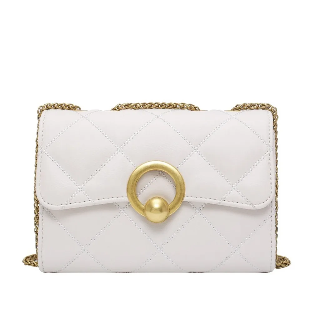 

2021 new high-quality fashion chain messenger bag rhombus embroidery thread small square bag shoulder bag messenger bag