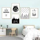 Детская картина стрелка исследовать детскую фотографию на холсте скандинавские плакаты и принты черные белые настенные картины для декора детской комнаты