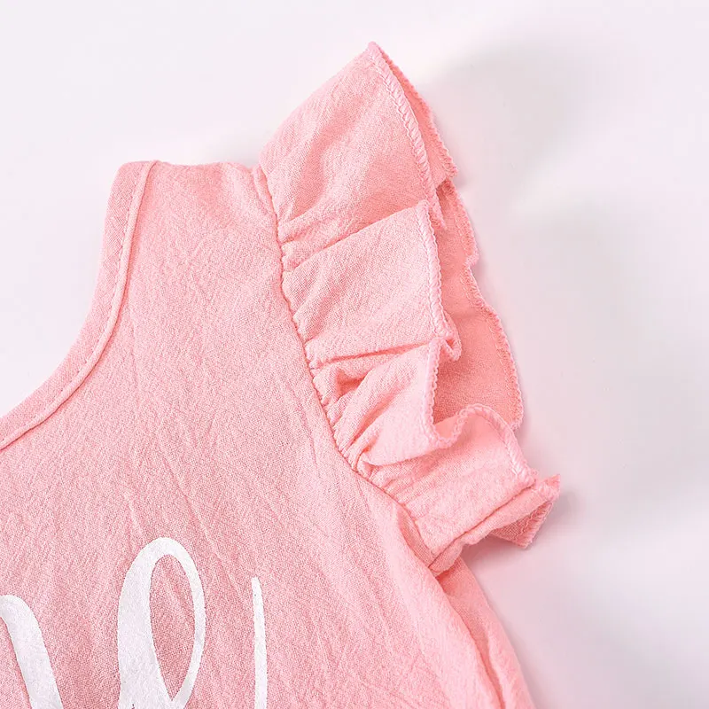 Летняя одежда для маленьких девочек модная малышей хлопковый комбинезон с