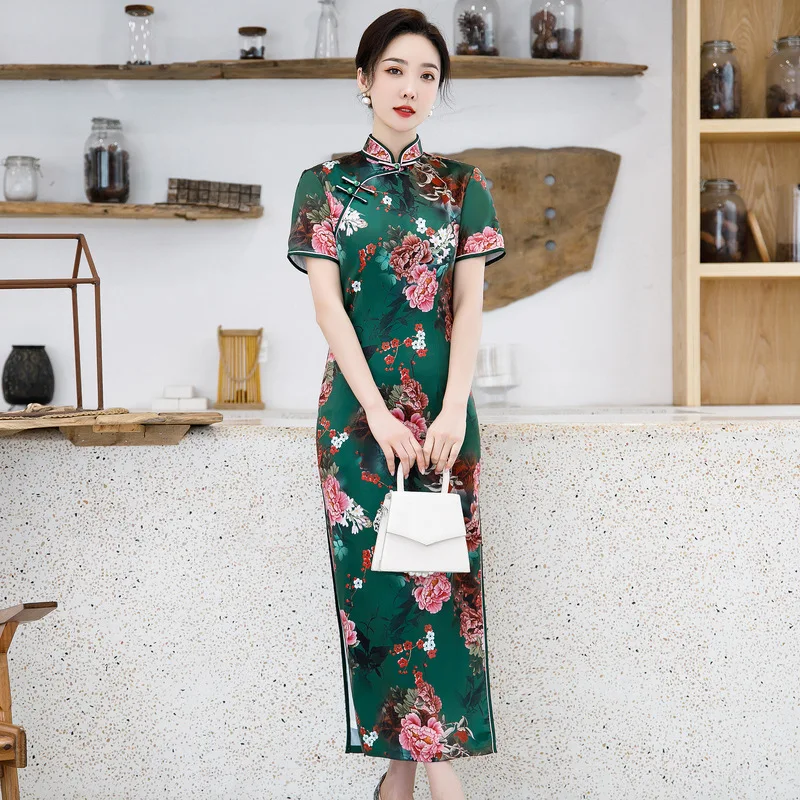 FZSLCYIYI модное из вискозы Cheongsam китайское классическое женское Qipao элегантное