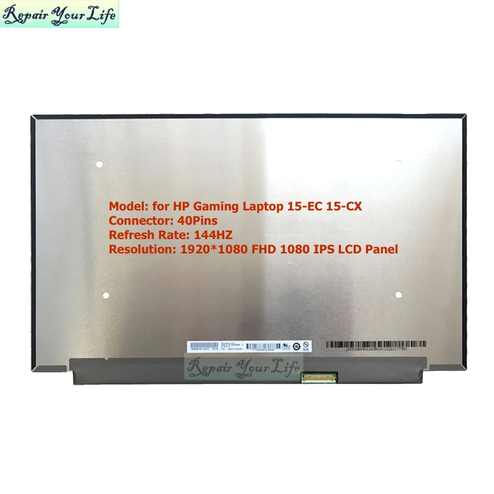 

15.6 144HZ Laptop LCD Screen for HP Pavilion Gaming 15-ec 15-CX gtx1050 B156HAN08.2 B156HAN08.0 Display Matrix FHD 1080P 40PINS