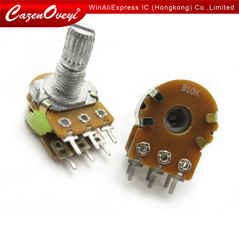

5pcs/lot B1K B2K B5K B10K B20K B50K B100K B500K B1M 6Pin Shaft WH148 Potentiometer 1K 2K 5K 10K 20K 50K 100K 500K 1M