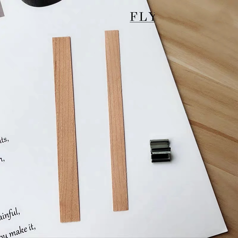 20-Piece Pack of Wooden Candle Wicks with Sustainer Tab - DIY Candle Making Supplies with Soy Paraffin Wax Wick for Family - XJ27 image 3