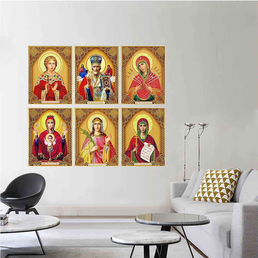 Huacan Diamond Painting Madonna Full Square Diamond Embroidery Religion Home Decoration 5D Diy Mosaic Rhinestone Gift