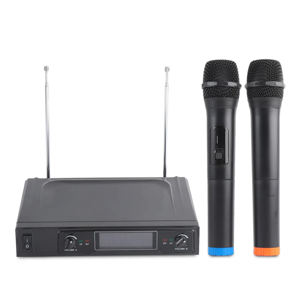 

1 Set/3 Pcs Household Dual Professional Wireless Microphone System Office Cordless Microphone Speaker Handheld Microphone Karaok