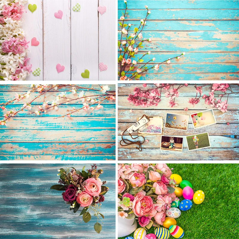 

SHENGYONGBAO Vinyl Custom Photography Backdrops Prop scenery+ Flower and Wooden Planks Photography Background 190117SK-009