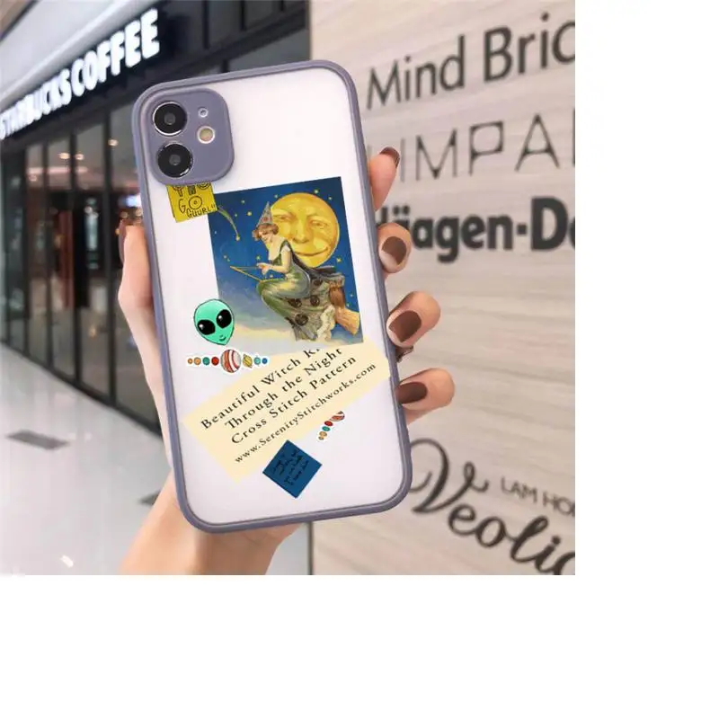

Painting Memo retro art aesthetics ins Phone Case Matte transparent For Gray iPhone 12 Mini 11 Pro XR XS Max 7 8 Plus X Cover