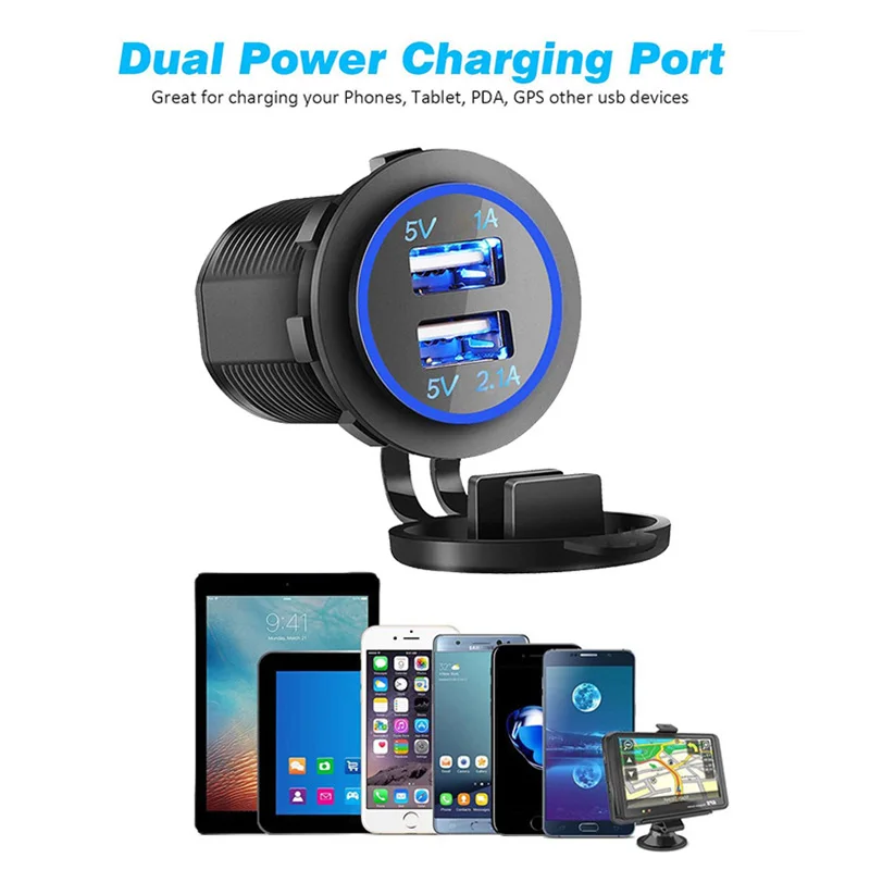 Двойное USB зарядное устройство гнездо адаптера питание выход 3 1 а для автомобиля