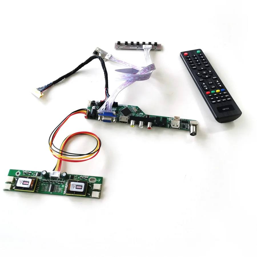 

For HT190WG1-100/101/102 LVDS 4CCFL 30Pin Keyboard+Remote+Inverter VGA USB AV RF LCD Monitor TV Drive Card Board DIY Kit