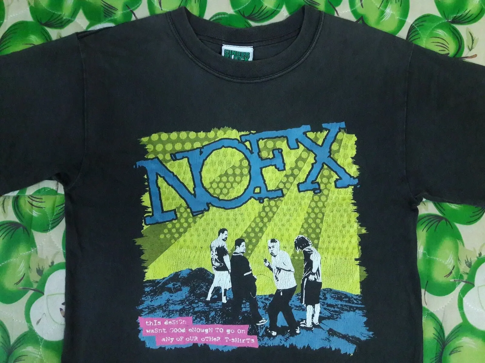 Винтажная футболка с аккордами NOFX для скейта в стиле панк-рок изображением