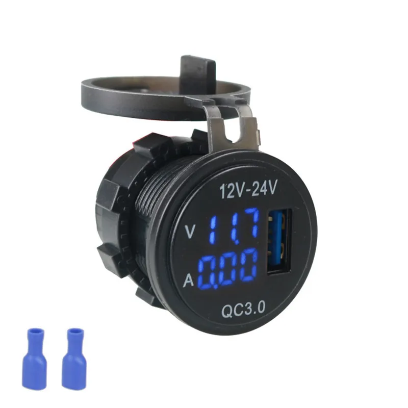 

12-24 В Автомобильное зарядное устройство 3,0 USB зарядное устройство 5 в 3 а светодиодный дисплей напряжения вольтметр автомобильное зарядное у...