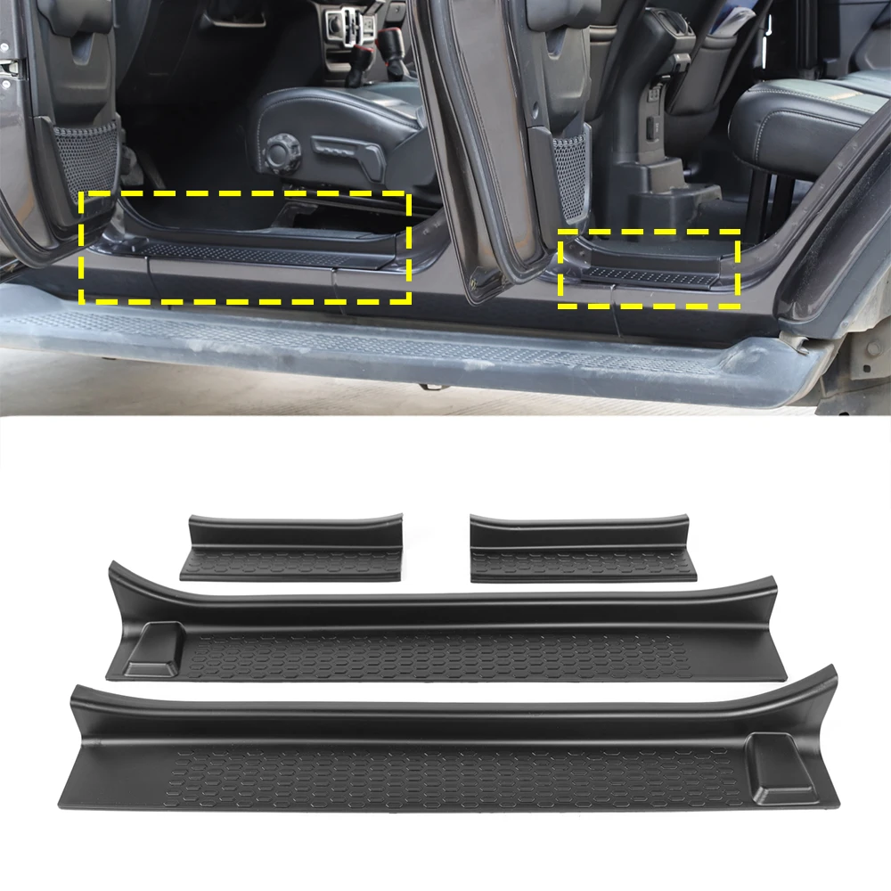 Car Front Rear Door Sill Scuff Plates Protector Plant for Jeep Wrangler JL Gladiator JT 2018 2019 2020 2021 2022 2023 2/4Doors