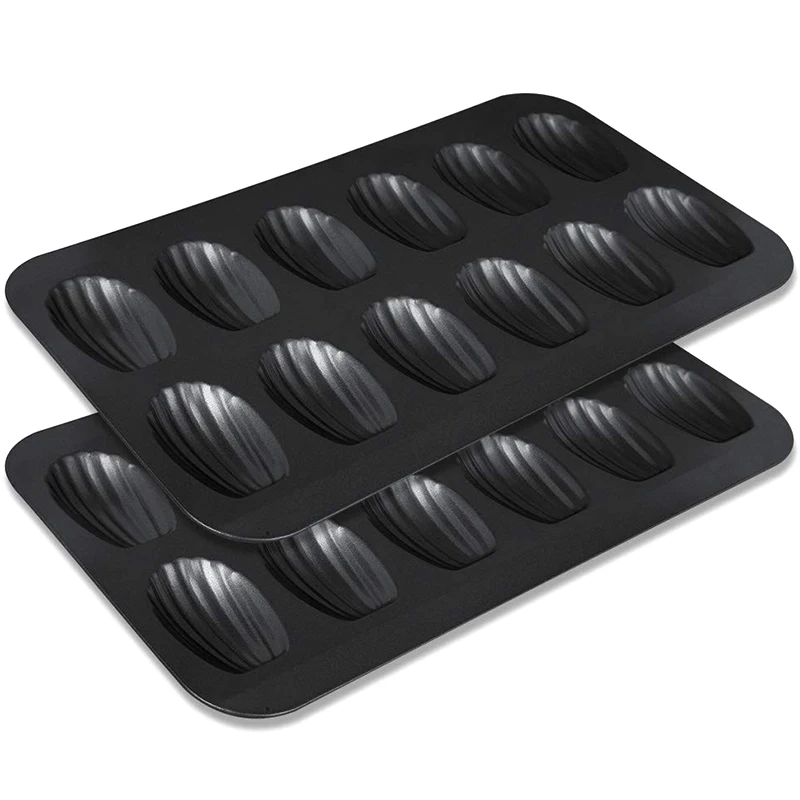 

2 Packs Non-Stick Madeleine Pot, Baking Mold 12 with Shell Cake Baking Tray Chocolate Non-Stick Baking Tray, Used for Oven Bakin