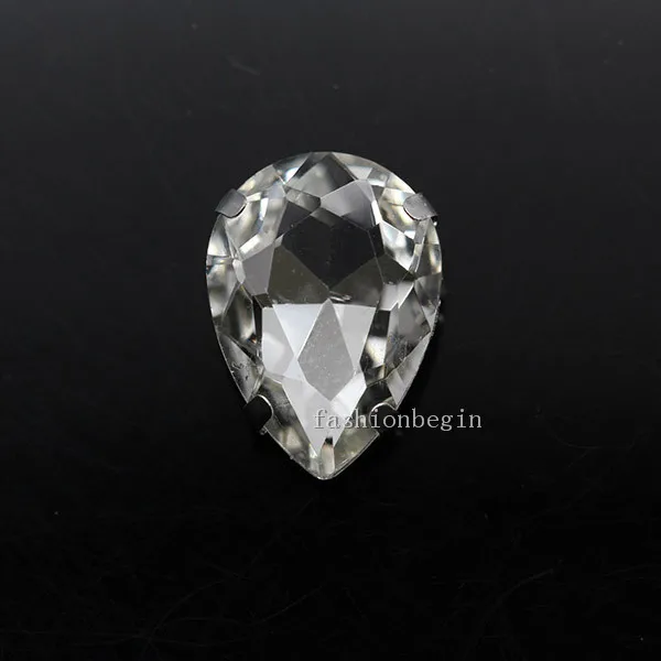 clear 4x6 6x 8 10 x14 13x18 18*25 20x30x30x40 мм 24 цвета каплевидные стеклянные камень шить на Кристальный, серебряный, со стразами основание кнопки для одежды - Цвет: clear
