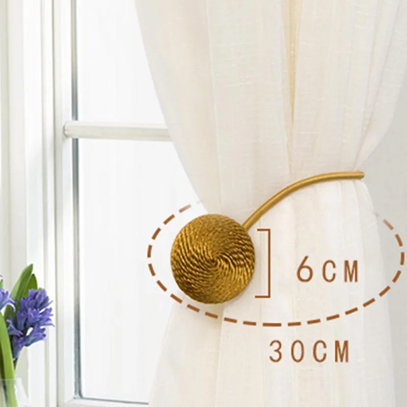 Короткий Плетеный Круглый пряжки для занавесок в европейском стиле магнитный