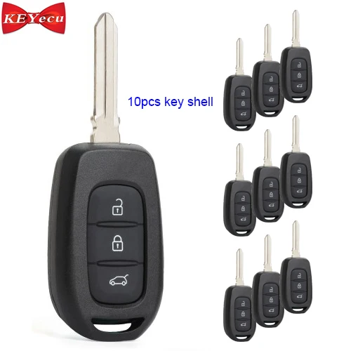 KEYECU 10 шт. для Renault Duster Dokker Trafic Clio4 Master3 Logan запасной корпус автомобильного ключа