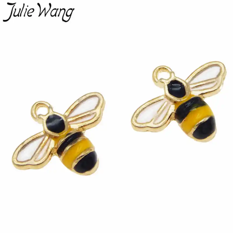Julie Wang 4 шт. эмалированная пчела Шарм медовый сплав золотой тон ожерелье браслет