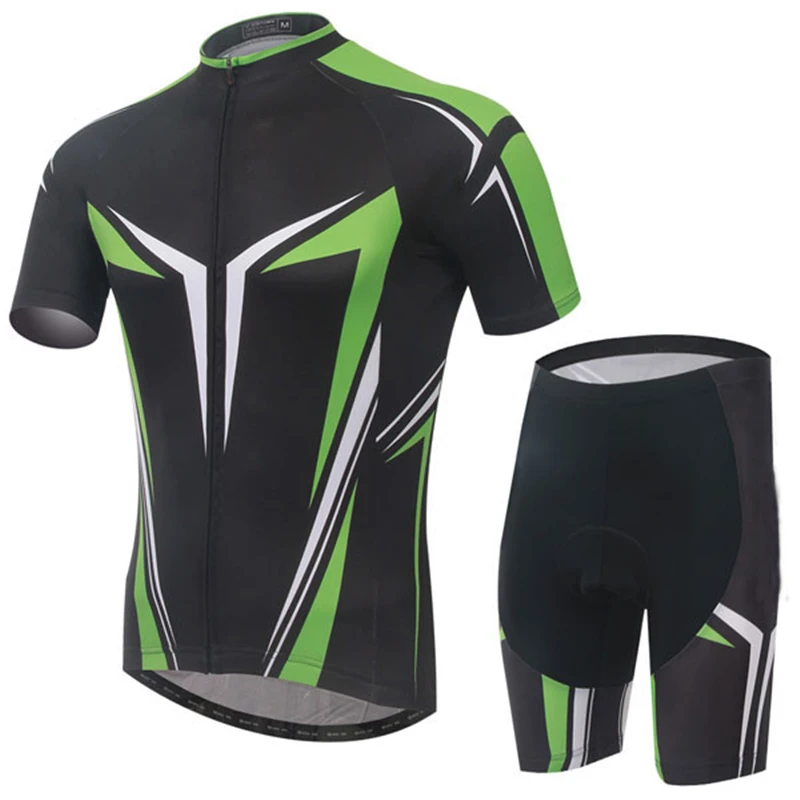 

New Cycling Jersey Men's Suit Riding Black Green Bib Shorts Summer Cycling Suit Professional Team Mountain Bike Suit