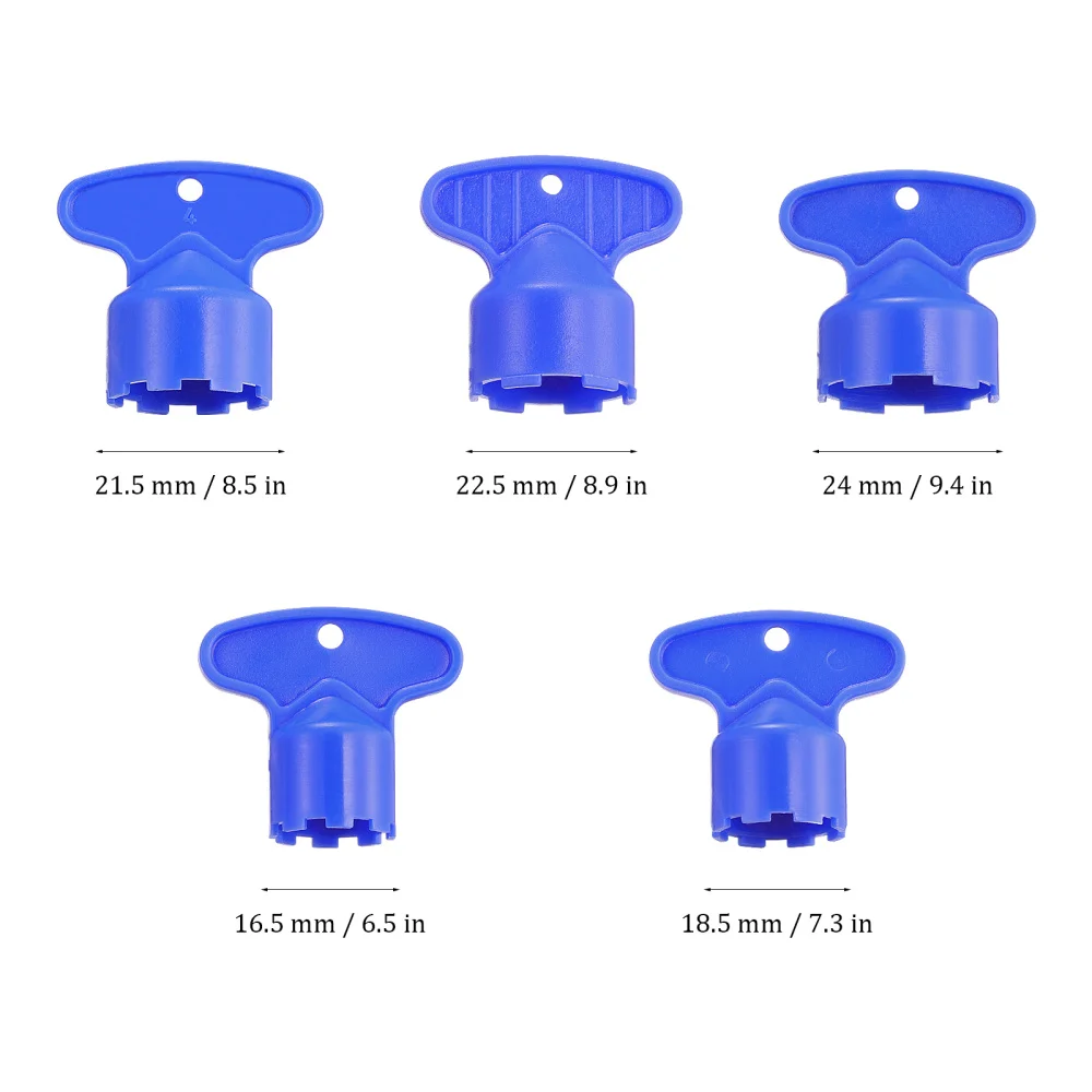 

DOITOOL 5pcs Aerator Wrench Cache Aerator Key 16.5 18.5 21.5 24 Removal Wrench Tool (Blue)