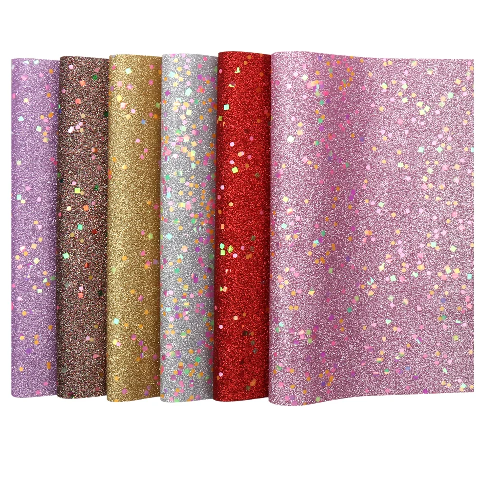 Cheer лук 22*30 см блестящие кожаные листы Красочные Блестки Синтетическая кожа ткань для бантов DIY сумки ручной работы Лоскутные материалы