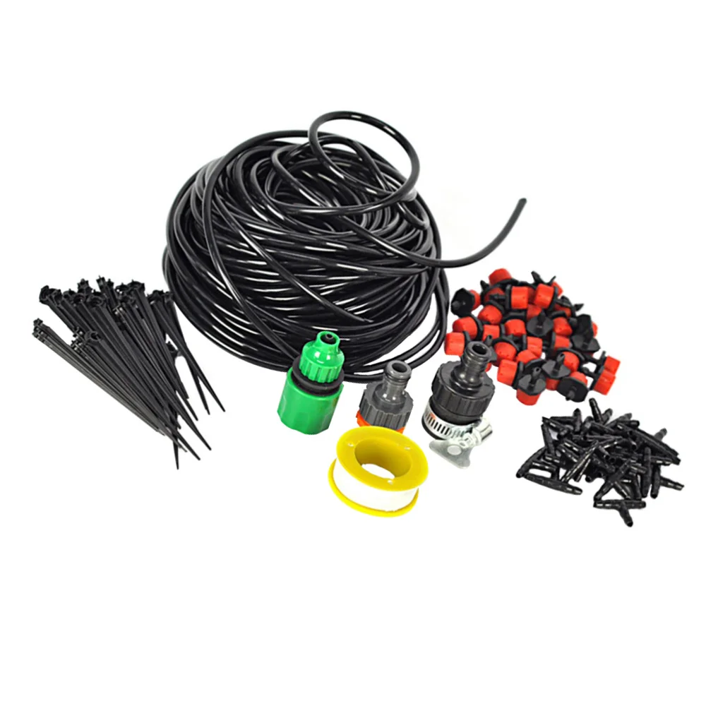 

25M Garden Irrigation Drip System 30-Dripper Plant Watering System DIY for Garden Landscape Flower Bed Patio Plants